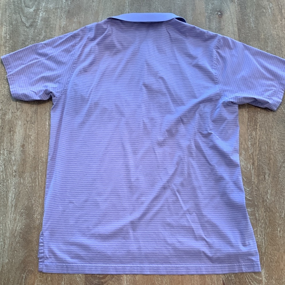 Peter Millar Large Polo in Lavender with Gold Stripes from Rockaway Hunting Club - Picture 3 of 8